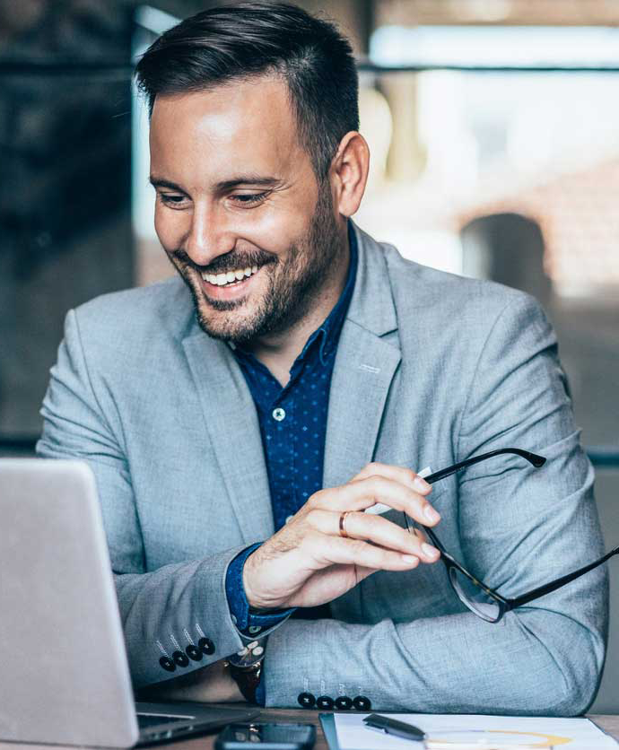 Business man on laptop