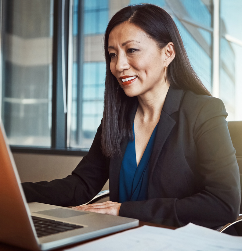 Women sitting in office with computer